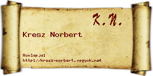 Kresz Norbert névjegykártya